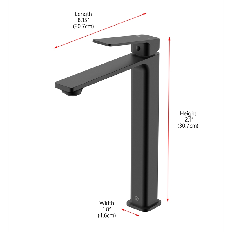 Elegant Kitchen and Bath Lena Brass Single Handle Bathroom Faucet in Matte Black