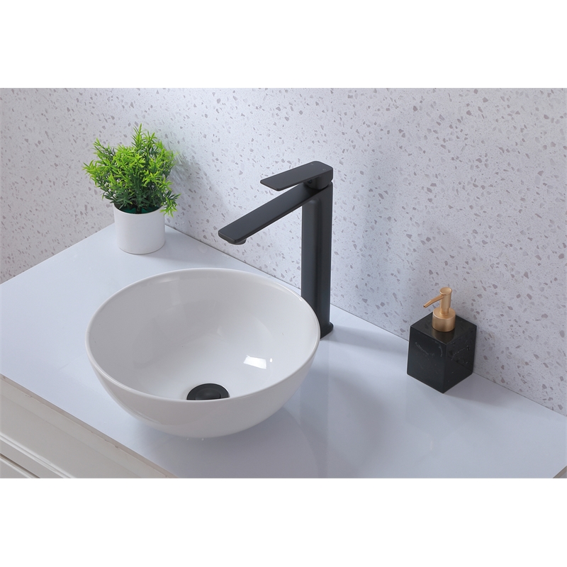 Elegant Kitchen and Bath Lena Brass Single Handle Bathroom Faucet in Matte Black