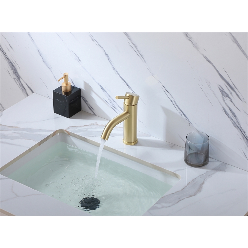 Elegant Kitchen and Bath Victor Stainless Steel Bathroom Faucet in Gold