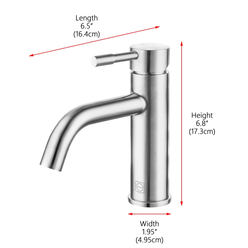 Elegant Kitchen and Bath Victor Stainless Steel Bathroom Vanity Faucet in Nickel