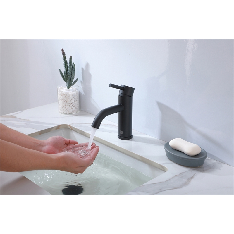 Elegant Kitchen and Bath Victor Stainless Steel Bathroom Faucet in Black