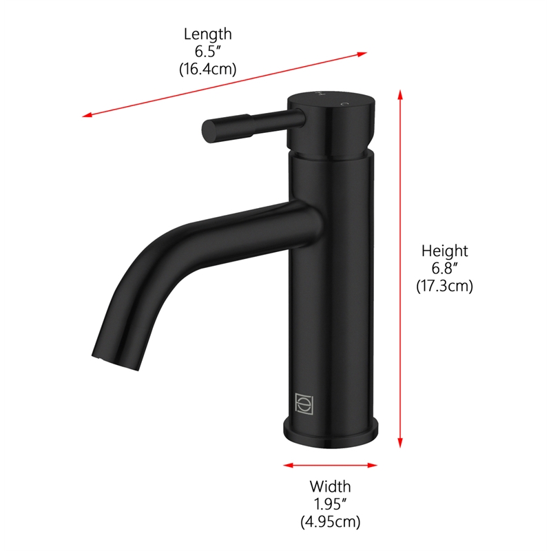 Elegant Kitchen and Bath Victor Stainless Steel Bathroom Faucet in Black