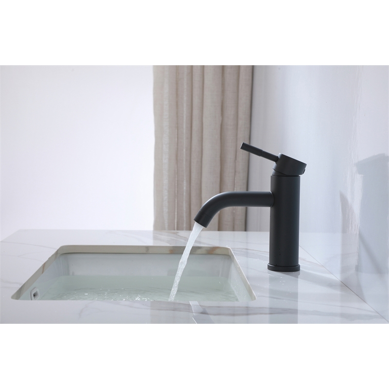 Elegant Kitchen and Bath Victor Stainless Steel Bathroom Faucet in Black