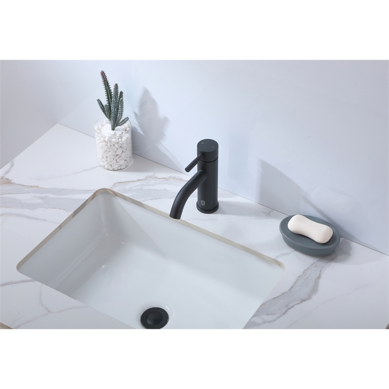 Elegant Kitchen and Bath Victor Stainless Steel Bathroom Faucet in Black