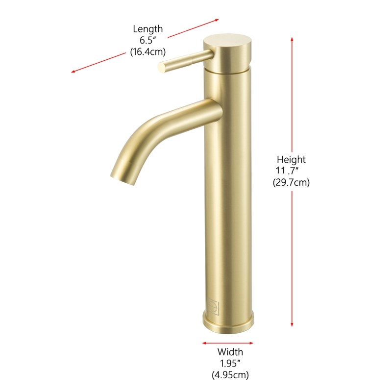 Elegant Kitchen and Bath Victor Stainless Steel Bathroom Faucet in Brushed Gold
