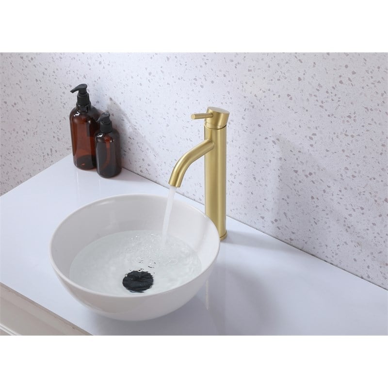 Elegant Kitchen and Bath Victor Stainless Steel Bathroom Faucet in Brushed Gold