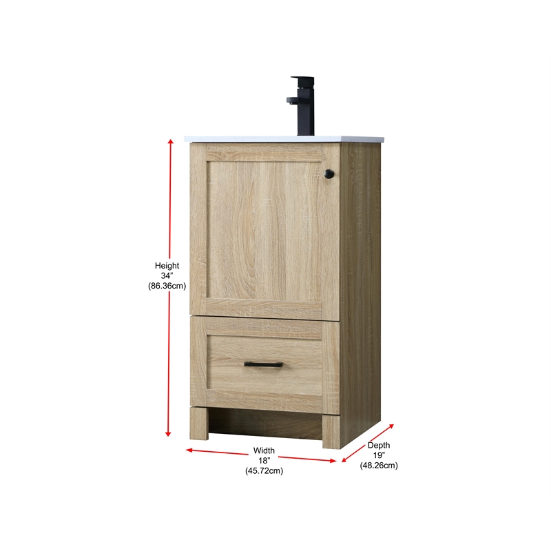Elegant Kitchen And Bath 18 Inch Single Bathroom Vanity In Mango Wood