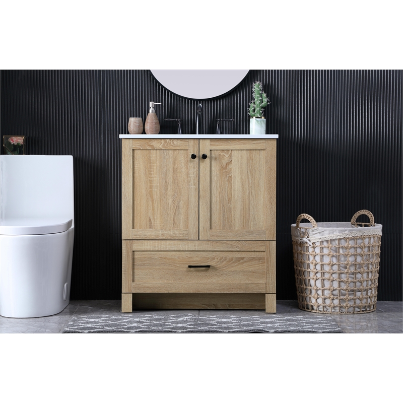 Elegant Kitchen And Bath 30 Inch Single Bathroom Vanity In Mango Wood