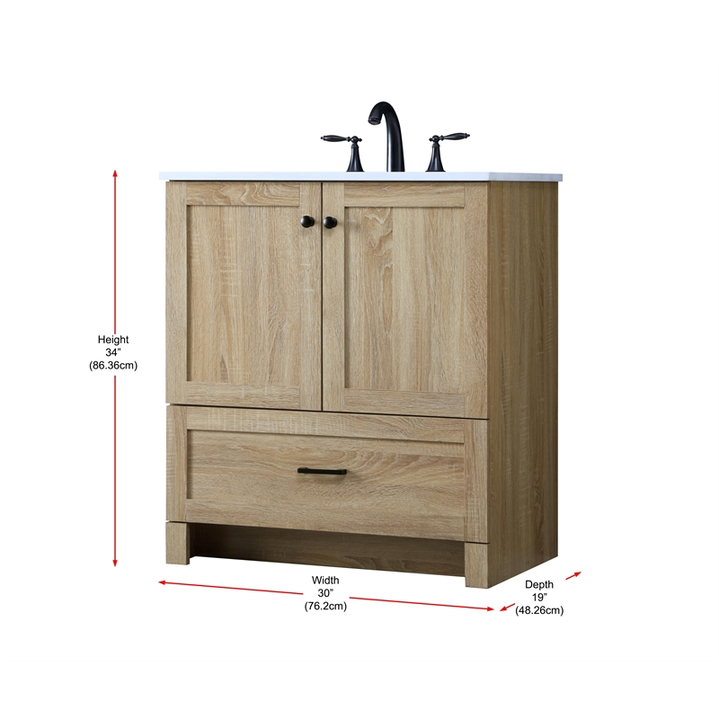 Elegant Kitchen And Bath 30 Inch Single Bathroom Vanity In Mango Wood