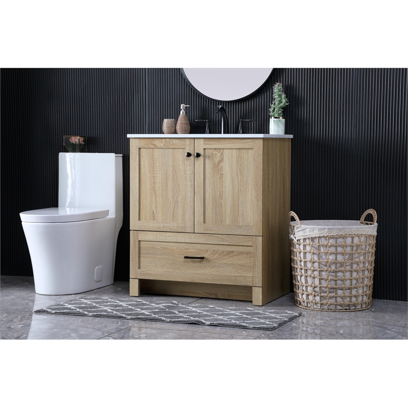 Elegant Kitchen And Bath 30 Inch Single Bathroom Vanity In Mango Wood