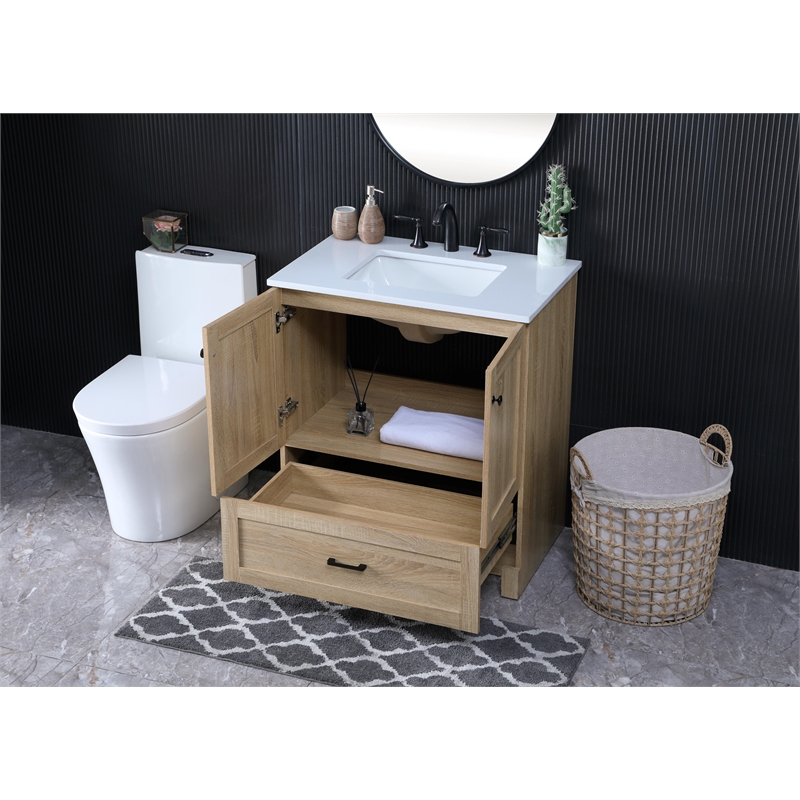 Elegant Kitchen And Bath 30 Inch Single Bathroom Vanity In Mango Wood