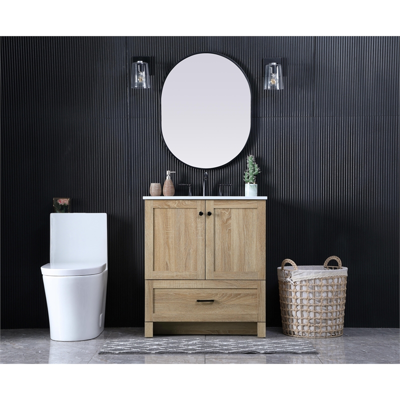 Elegant Kitchen And Bath 30 Inch Single Bathroom Vanity In Mango Wood
