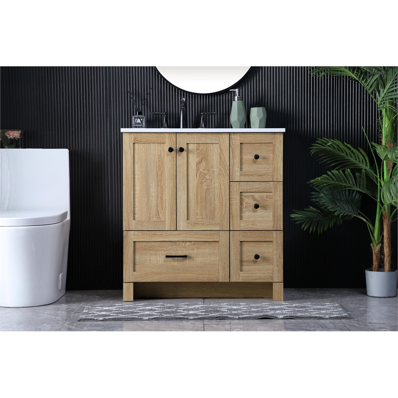 Elegant Kitchen And Bath 32 Inch Single Bathroom Vanity In Mango Wood