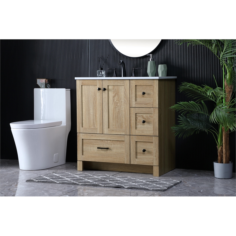 Elegant Kitchen And Bath 32 Inch Single Bathroom Vanity In Mango Wood