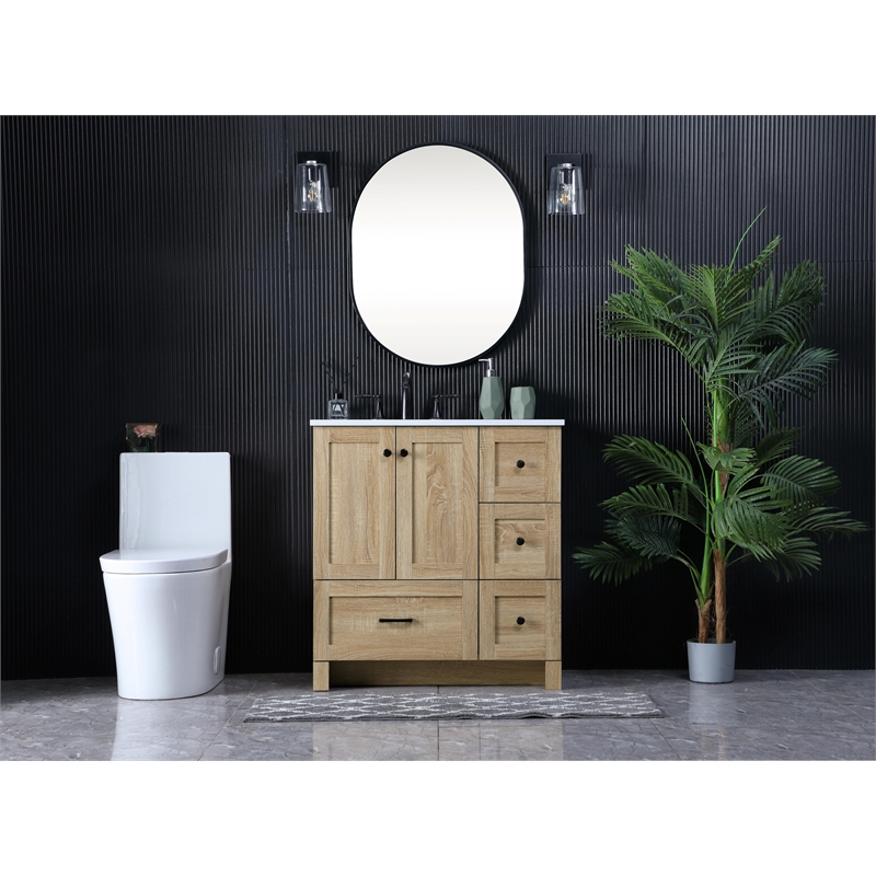 Elegant Kitchen And Bath 32 Inch Single Bathroom Vanity In Mango Wood