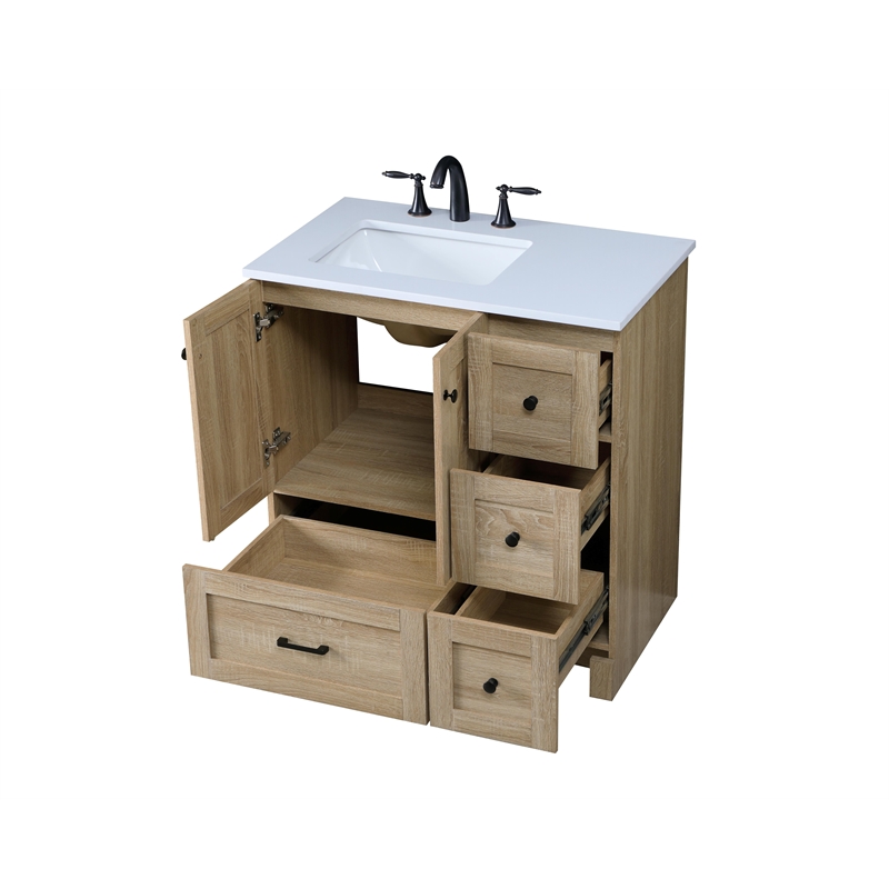 Elegant Kitchen And Bath 32 Inch Single Bathroom Vanity In Mango Wood