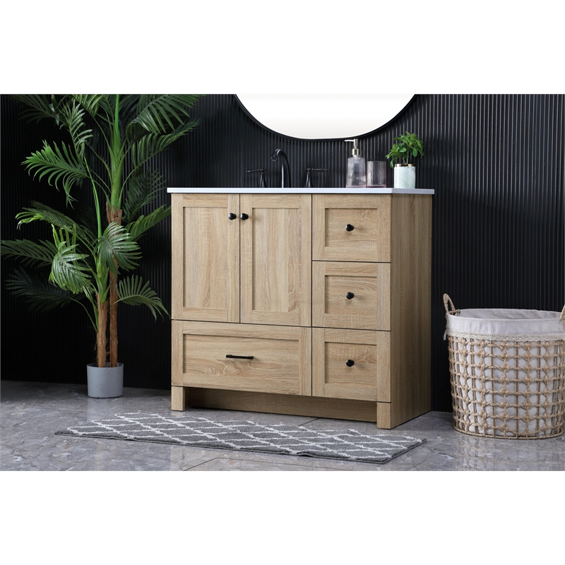 Elegant Kitchen And Bath 36 Inch Single Bathroom Vanity In Mango Wood