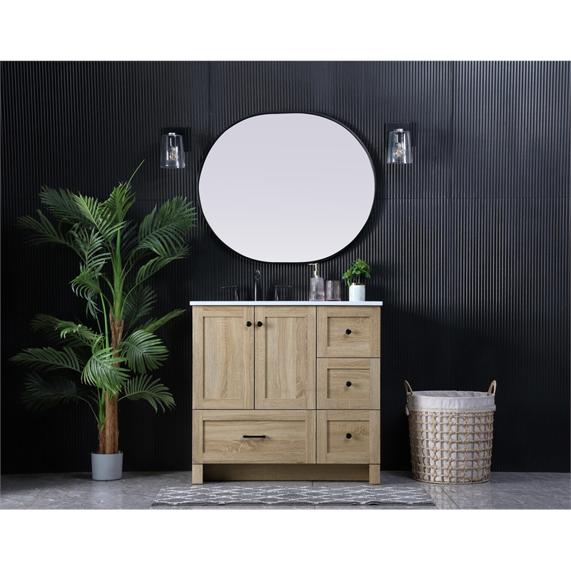 Elegant Kitchen And Bath 36 Inch Single Bathroom Vanity In Mango Wood