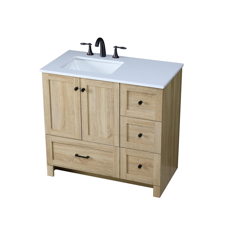 Elegant Kitchen And Bath 36 Inch Single Bathroom Vanity In Mango Wood