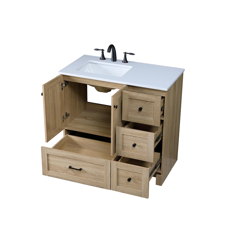Elegant Kitchen And Bath 36 Inch Single Bathroom Vanity In Mango Wood