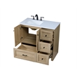 Elegant Kitchen And Bath 36 Inch Single Bathroom Vanity In Mango Wood