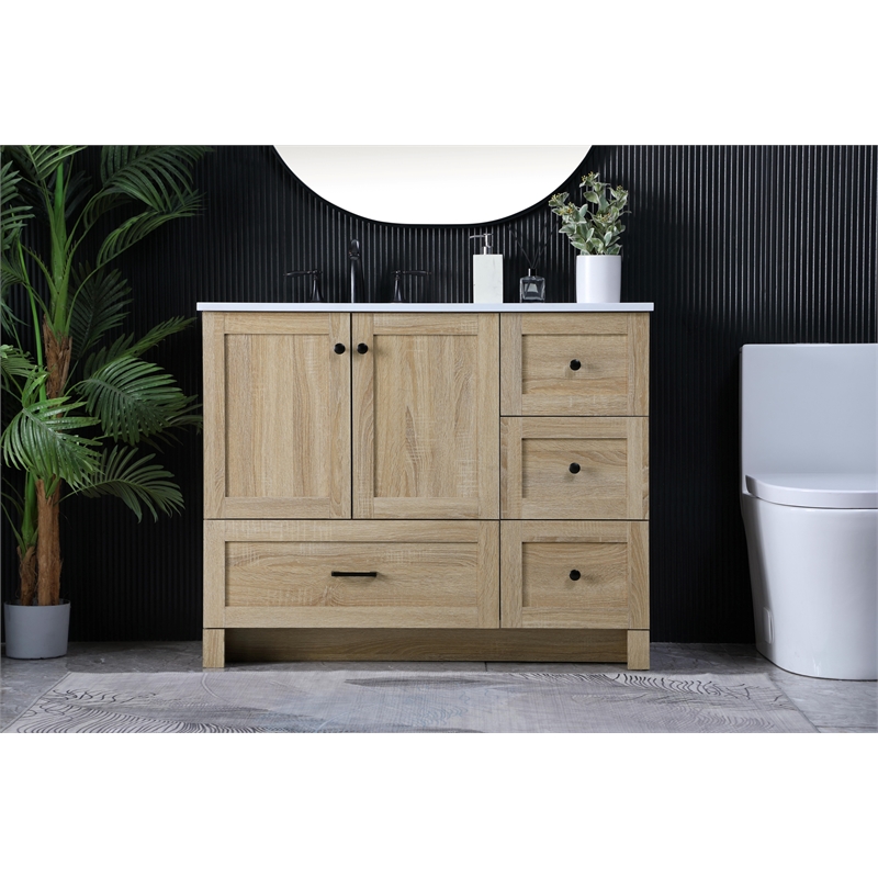 Elegant Kitchen And Bath 42 Inch Single Bathroom Vanity In Mango Wood