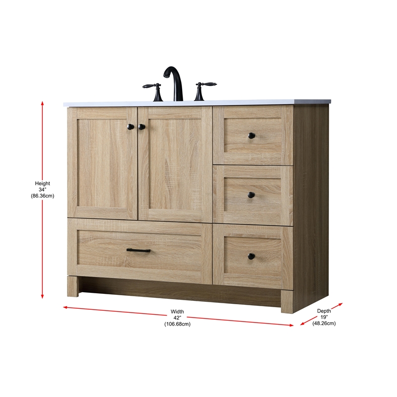 Elegant Kitchen And Bath 42 Inch Single Bathroom Vanity In Mango Wood