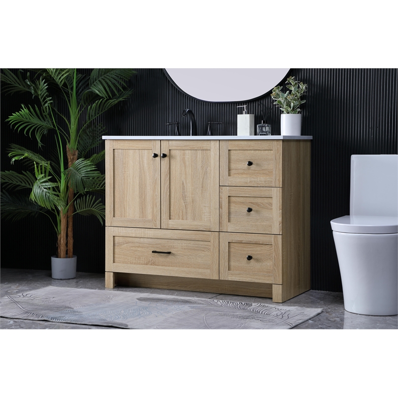 Elegant Kitchen And Bath 42 Inch Single Bathroom Vanity In Mango Wood