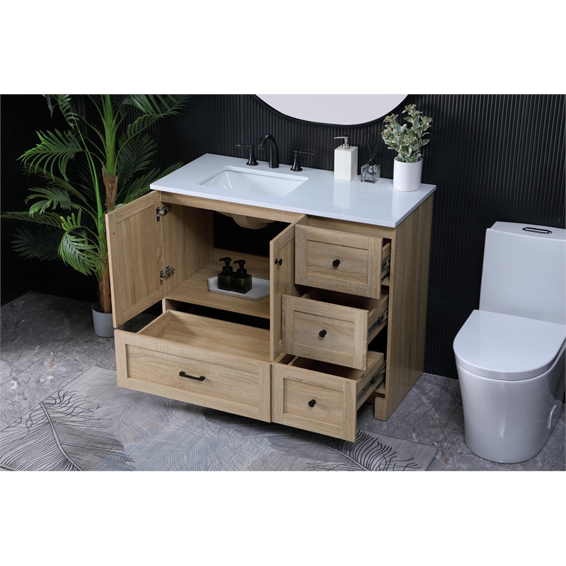 Elegant Kitchen And Bath 42 Inch Single Bathroom Vanity In Mango Wood