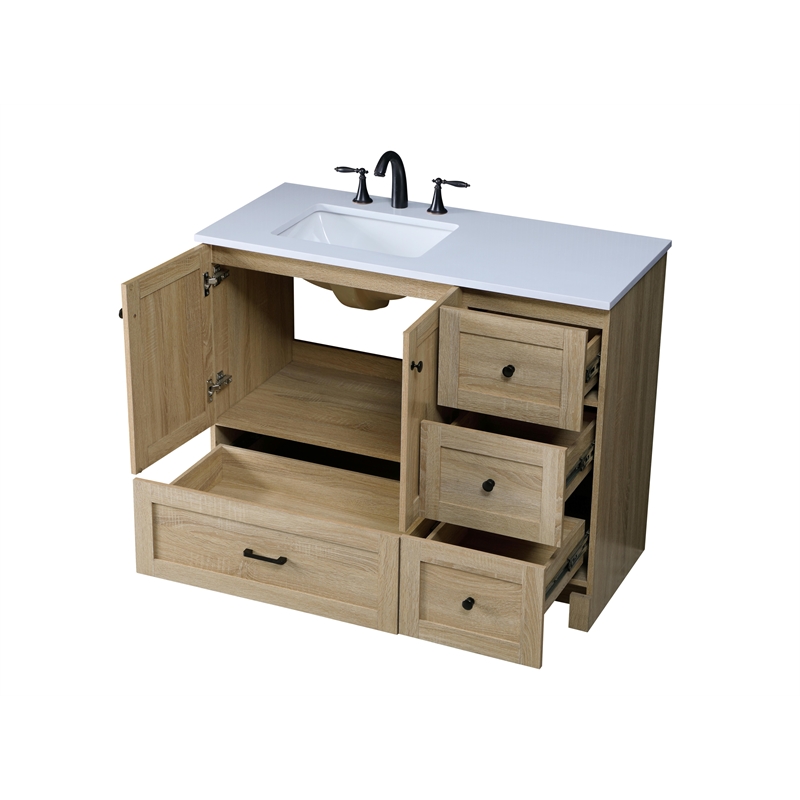Elegant Kitchen And Bath 42 Inch Single Bathroom Vanity In Mango Wood