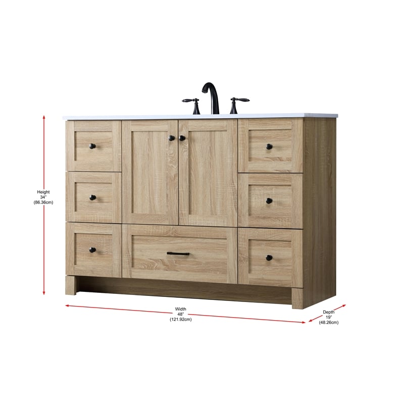 Elegant Kitchen And Bath 48 Inch Single Bathroom Vanity In Mango Wood