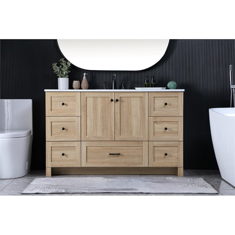 Elegant Kitchen And Bath 54 Inch Single Bathroom Vanity In Mango Wood