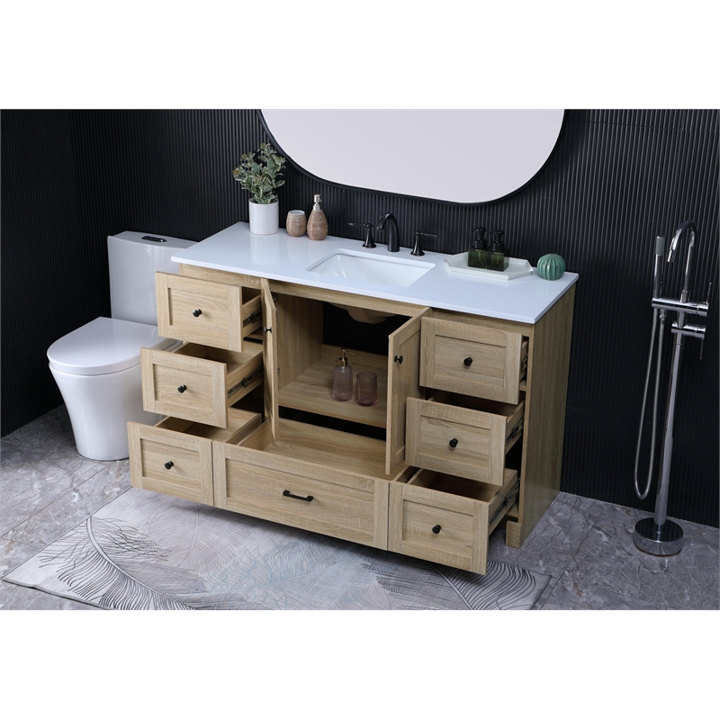 Elegant Kitchen And Bath 54 Inch Single Bathroom Vanity In Mango Wood