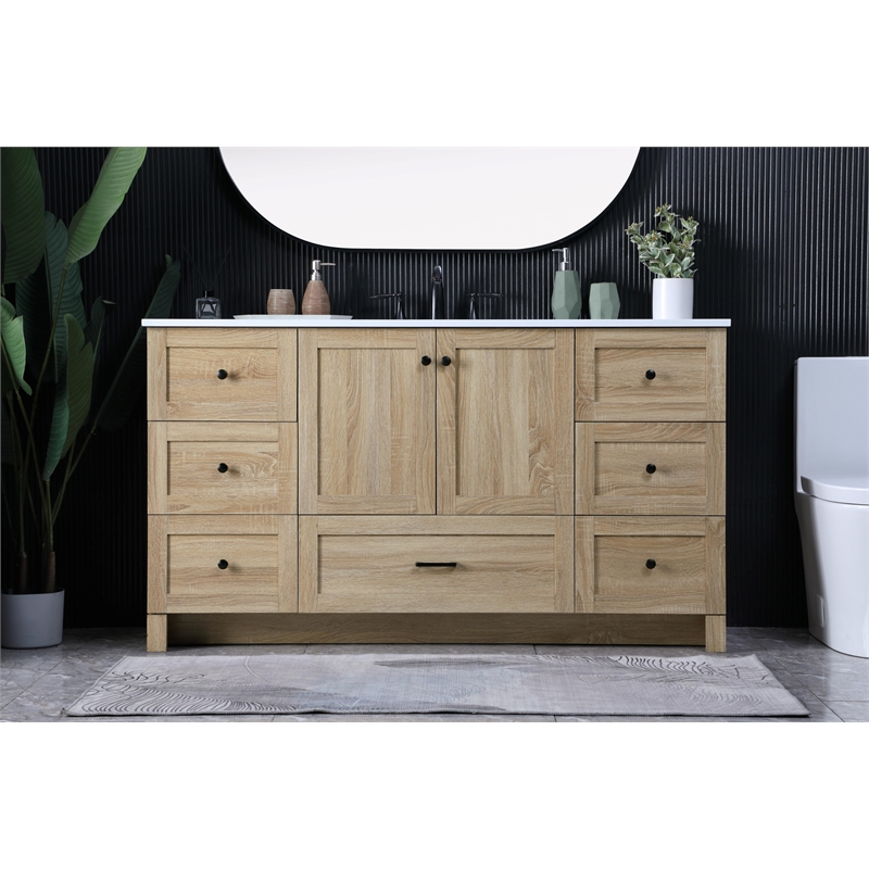 Elegant Kitchen And Bath 60 Inch Single Bathroom Vanity In Mango Wood