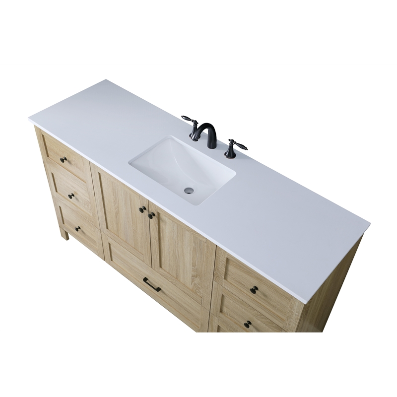 Elegant Kitchen And Bath 60 Inch Single Bathroom Vanity In Mango Wood