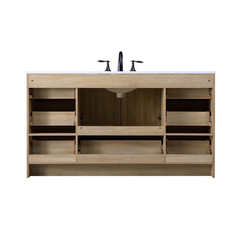 Elegant Kitchen And Bath 60 Inch Single Bathroom Vanity In Mango Wood