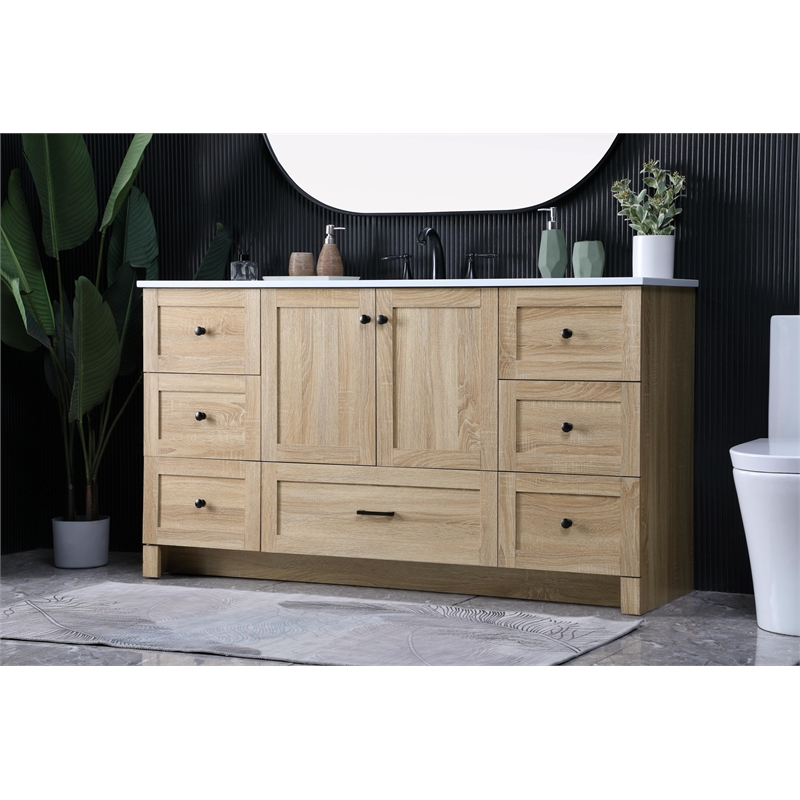 Elegant Kitchen And Bath 60 Inch Single Bathroom Vanity In Mango Wood