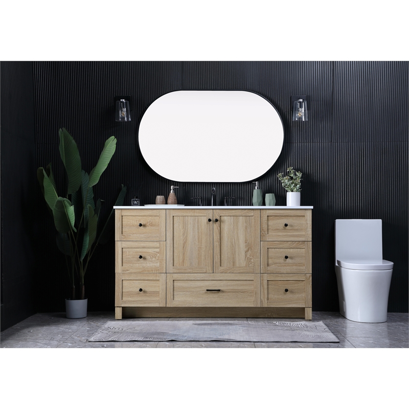 Elegant Kitchen And Bath 60 Inch Single Bathroom Vanity In Mango Wood