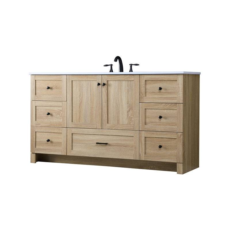 Elegant Kitchen And Bath 60 Inch Single Bathroom Vanity In Mango Wood