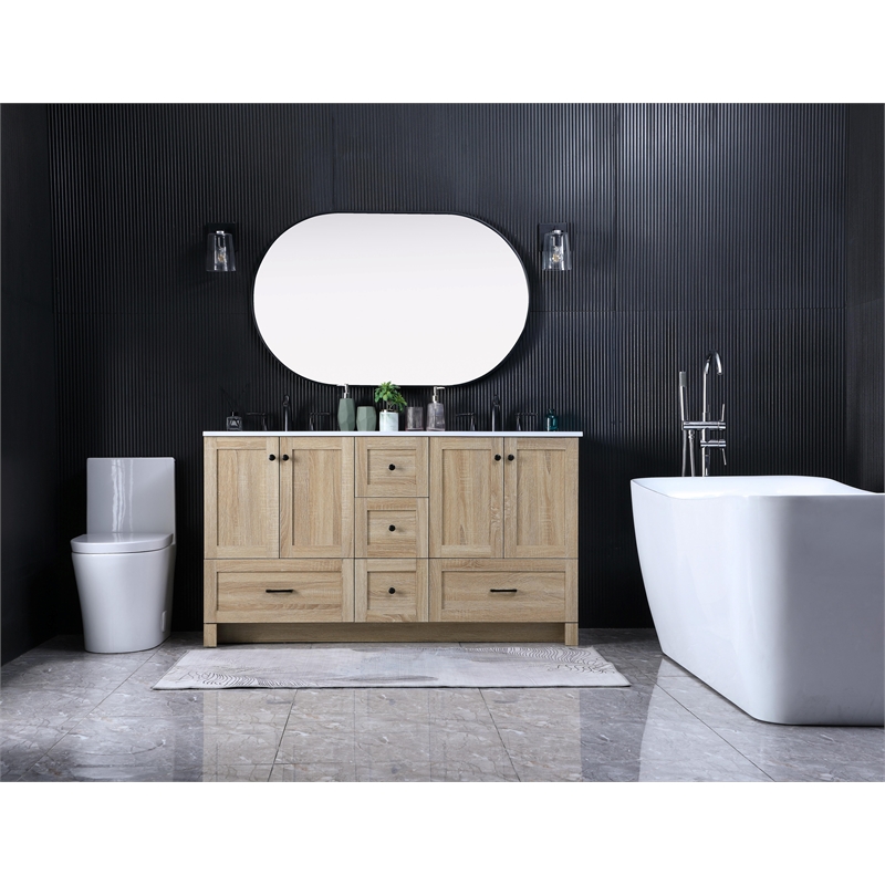 Elegant Kitchen And Bath 60 Inch Double Bathroom Vanity In Mango Wood