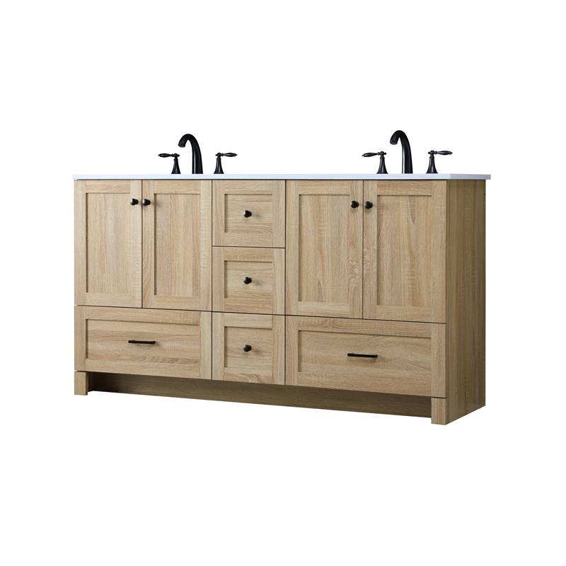 Elegant Kitchen And Bath 60 Inch Double Bathroom Vanity In Mango Wood