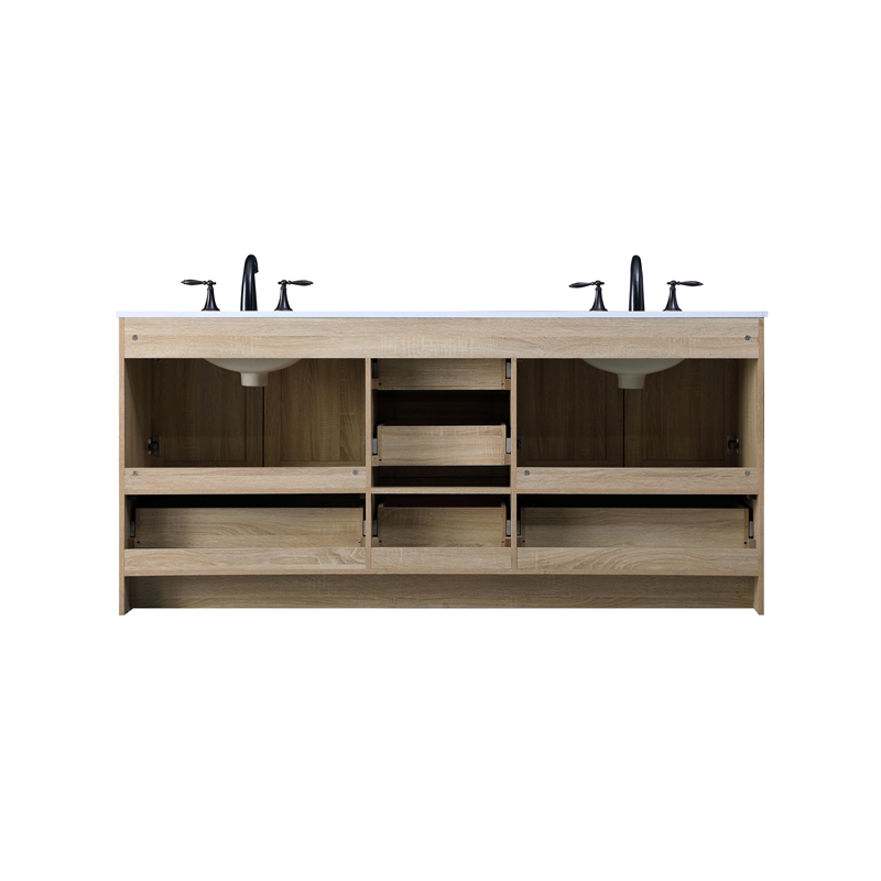 Elegant Kitchen And Bath 72 Inch Double Bathroom Vanity In Mango Wood