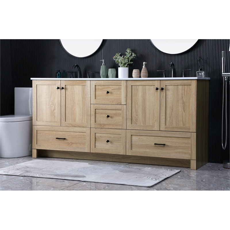 Elegant Kitchen And Bath 72 Inch Double Bathroom Vanity In Mango Wood