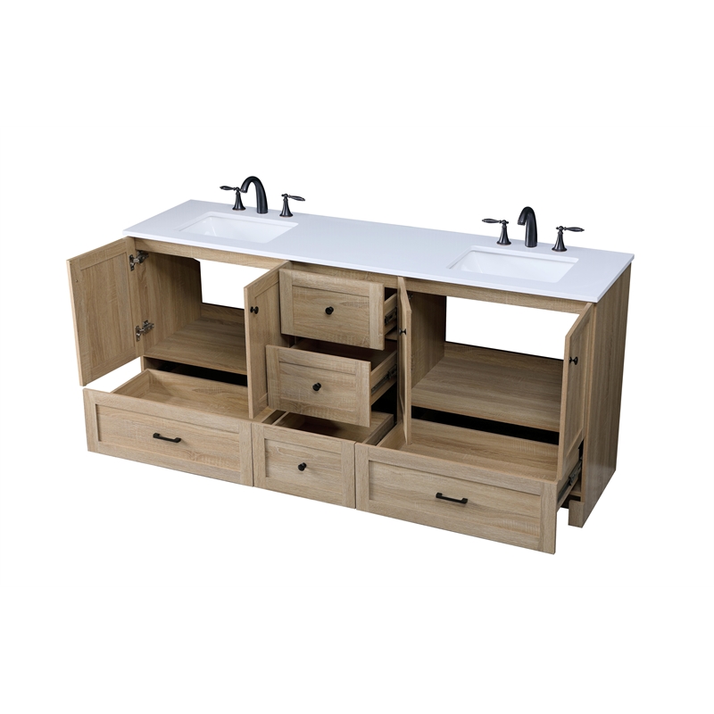 Elegant Kitchen And Bath 72 Inch Double Bathroom Vanity In Mango Wood