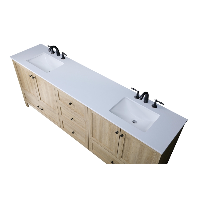 Elegant Kitchen And Bath 84 Inch Double Bathroom Vanity In Mango Wood