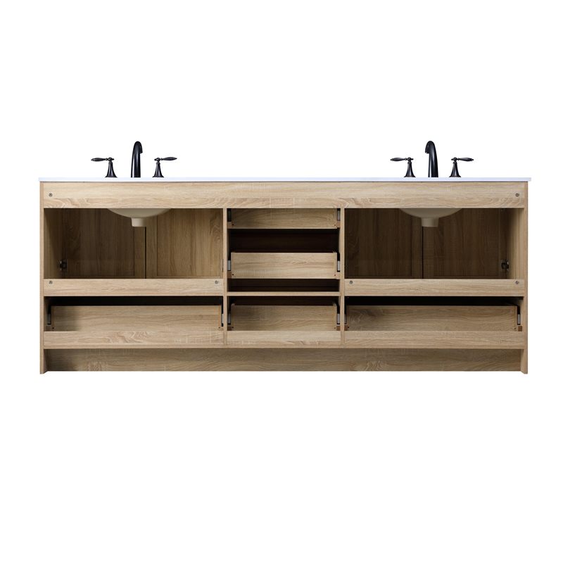 Elegant Kitchen And Bath 84 Inch Double Bathroom Vanity In Mango Wood