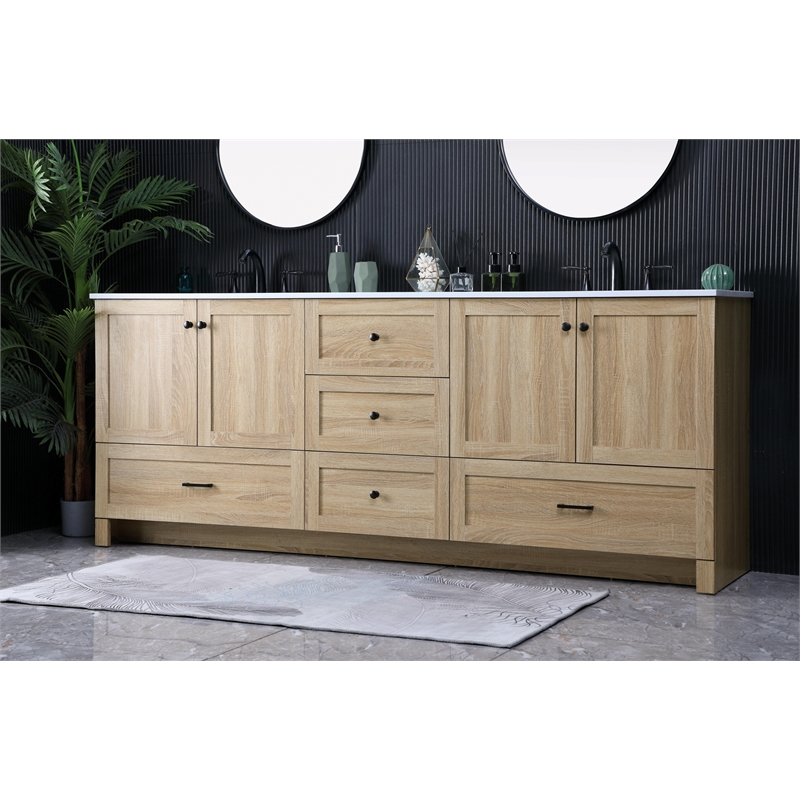 Elegant Kitchen And Bath 84 Inch Double Bathroom Vanity In Mango Wood