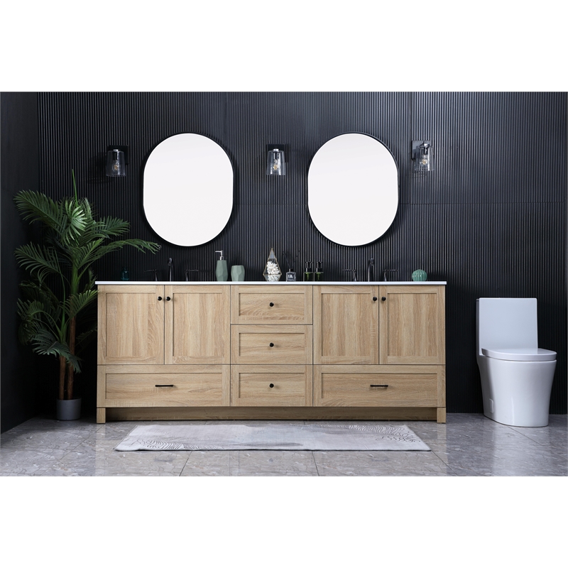 Elegant Kitchen And Bath 84 Inch Double Bathroom Vanity In Mango Wood