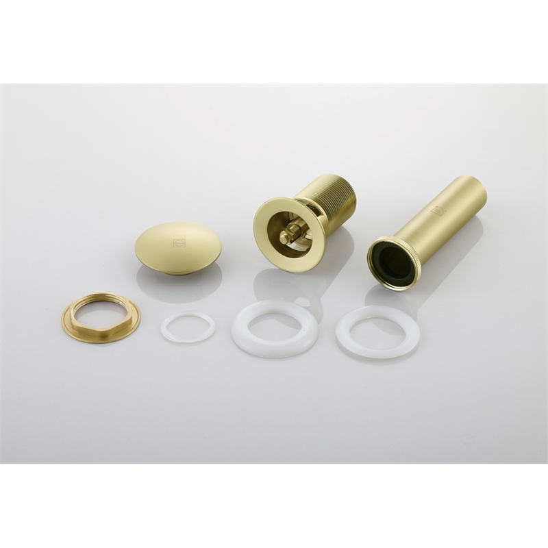 Elegant Kitchen And Bath Pop-Up Bathroom Sink Drain With Overflow Brushed Gold