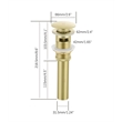 Elegant Kitchen And Bath Pop-Up Bathroom Sink Drain With Overflow Brushed Gold